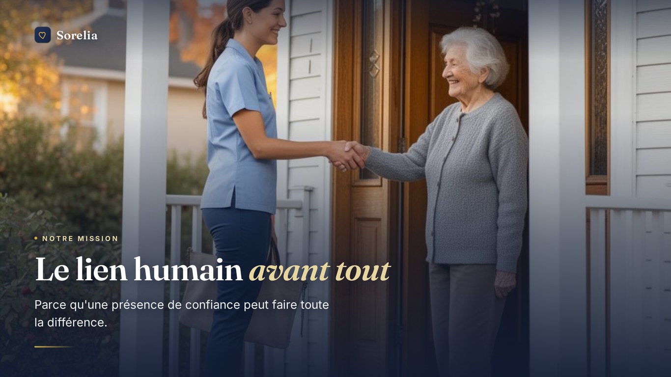 Le lien humain avant tout : une aidante accueillie chez une aînée.